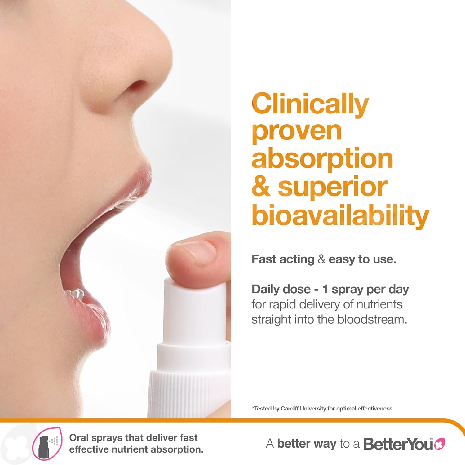 BetterYou Vitamin D 400 IU Junior Daily Oral Spray, Pill-Free Vitamin D3 Supplement for Children, 3-Month Supply, Made in The UK, Natural Peppermint Flavour (Pack of 2) : Amazon.co.uk: Health & Personal Care
