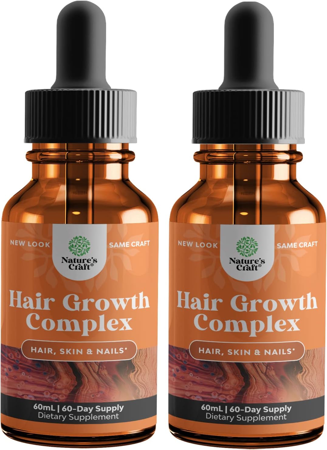 Liquid Biotin And Collagen For Hair Growth - Liquid Collagen For Women And Men For Hair Skin And Nails With Biotin - High Absorption Marine Collagen And Biotin Liquid Drops For Hair Growth (2 Pack)