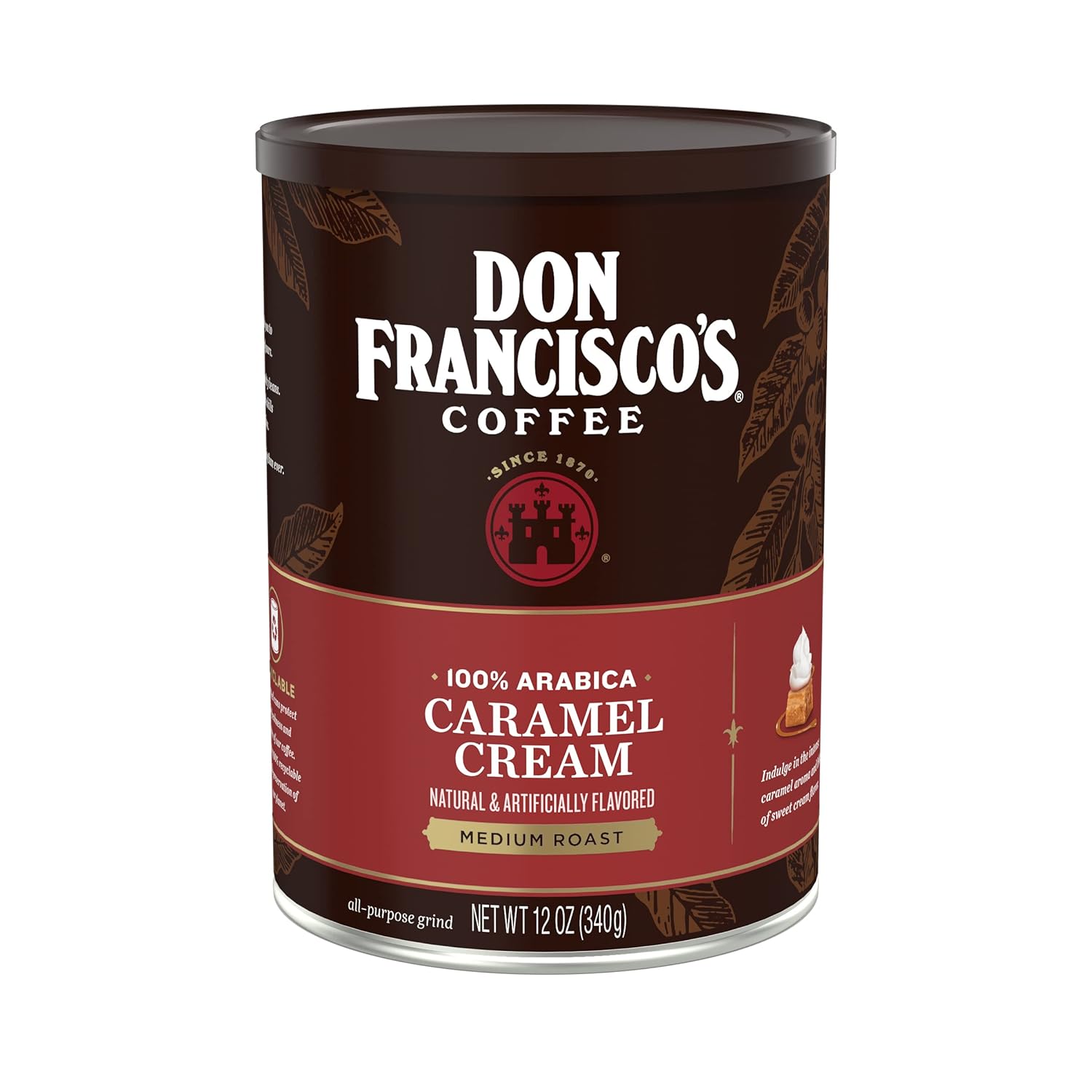 Don Francisco's Caramel Cream Flavored Ground Coffee, 12 oz Can