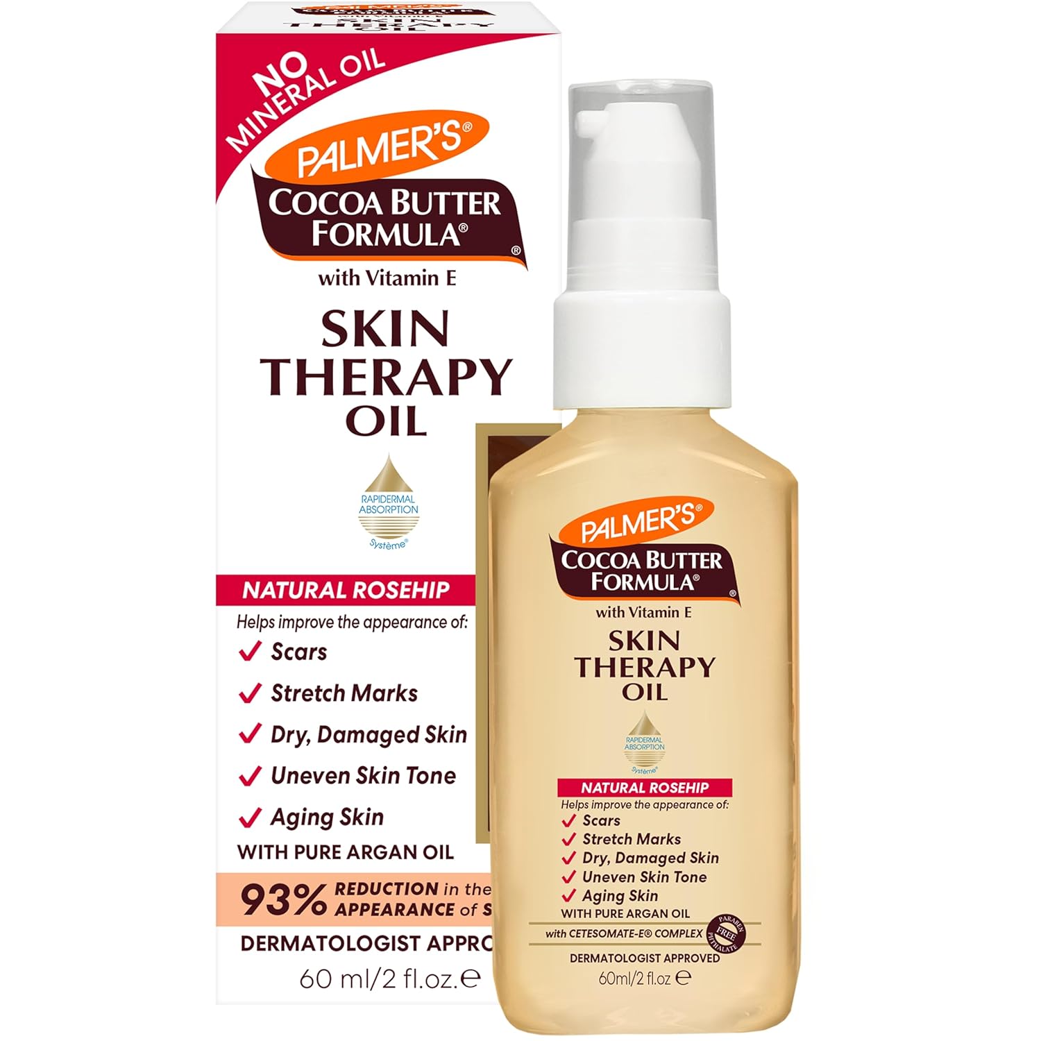 Palmer'S Cocoa Butter Formula Skin Therapy Moisturizing Body Oil With Vitamin E, Rosehip Fragrance, 2 Ounces