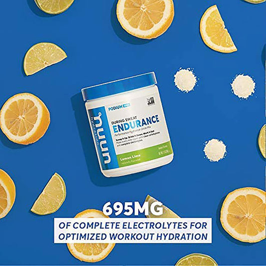 Nuun Hydration Endurance Powder, Lemon Lime | Workout Support |5 Essential Electrolytes For Hydration + Carbohydrates | Vegan, Non-Gmo | (16 Servings - Canister)