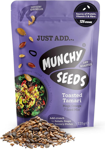 Munchy Seeds Honey Roasted, Sweet Mix Of Sunflower & Pumpkin Seed, Protein Snack, Source Of Fibre & Vitamin E, Delicious Sweet Flavour, Gluten & Wheat-Free, Snacks For Kids & Adults - 125G (Pack Of 2)