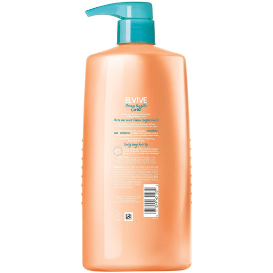 L’Oréal Paris Elvive Dream Lengths Curls Moisture Seal Conditioner, Paraben-Free With Hyaluronic Acid And Castor Oil. Best For Wavy Hair To Curly Hair, 28 Fl Oz