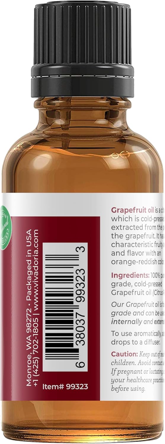 Viva Doria 100% Pure Grapefruit Essential Oil, Undiluted, Food Grade, Natural Aromatherapy Grapefruit Oil, Made in USA, 30 mL (1 Fluid Ounce) : Health & Household