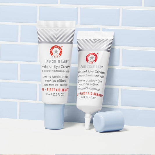First Aid Beauty FAB Skin Lab Retinol Eye Cream with Triple Hyaluronic Acid – .5 Oz