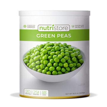 Nutristore Freeze Dried Green Peas | Vegetables for Healthy Snack or Long Term Storage | Emergency Survival Canned Food Supply | Bulk #10 Can Veggies | 25 Year Shelf Life | 20 Servings, 18.3 oz