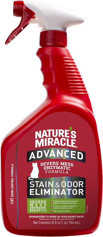 Nature’S Miracle Advanced Stain And Odor Eliminator For Severe Cat Messes, 32 Ounces