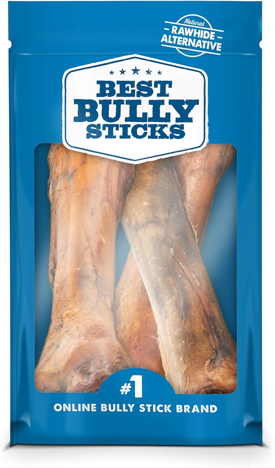 Best Bully Sticks Jumbo Smoked Beef Shin Bones (3 Pack) - Free-Range, All-Natural, & Grass-Fed Beef Dog Chews