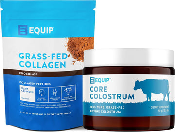 Equip Foods Collagen Powder Chocolate & Core Colostrum Powder