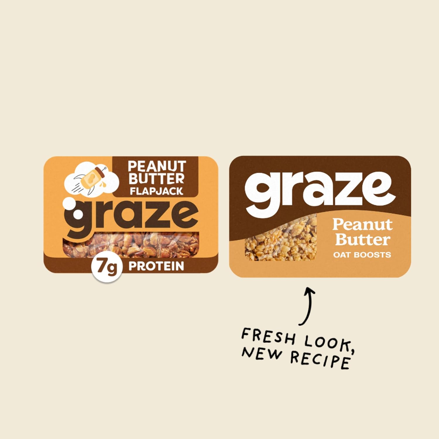 Graze Peanut Butter Protein Flapjacks oats bars snacks -9x50g- (Pack of 9) : Amazon.co.uk: Grocery