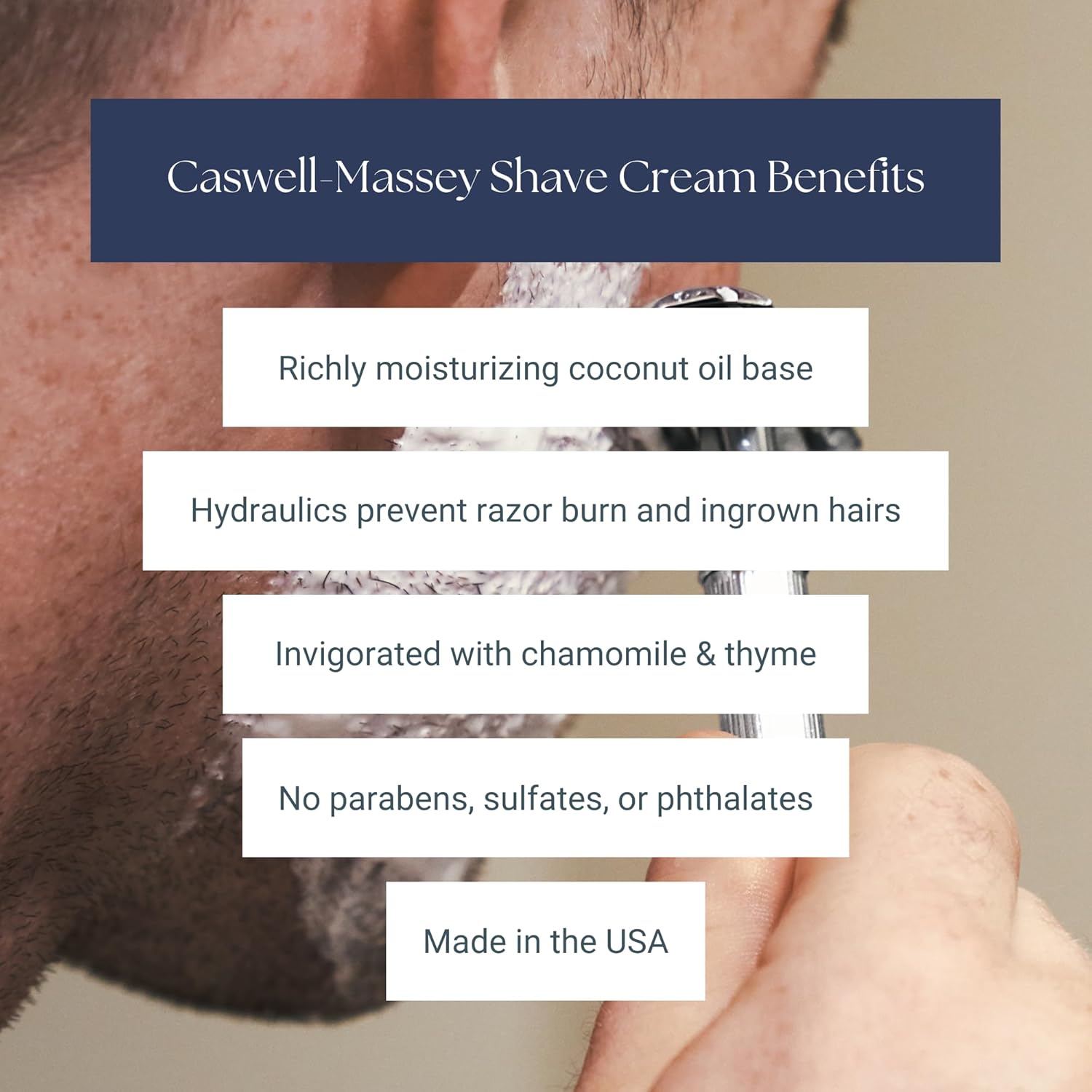 Caswell-Massey Heritage Almond Shave Cream, Natural Men’S Shaving Cream For Smooth Beard Shaving, Soothing For Sensitive Skin, Usa Made, 8 Fl Oz : Beauty & Personal Care