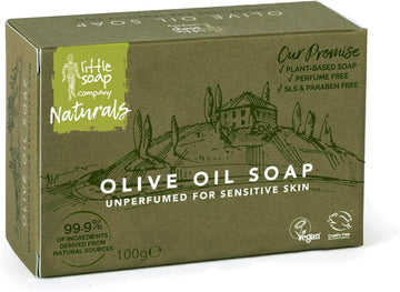 Little Soap Olive Oil Soap Bar - Vegan, Cruelty Free, No Sls Or Parabens, Mediterranean Range, Bar Of Soap Perfect For Sensitive Skin, Natural Eco Friendly Body & Hand Soap, 100G (Olive) (Pack Of 2)