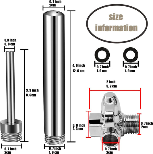 4 Pcs Shower Enema System, STARHAND 6-Foot Shower Douche Enema Kit with 2 Bathroom Handheld Nozzles and Regulator Knob for Men Women Cleaning