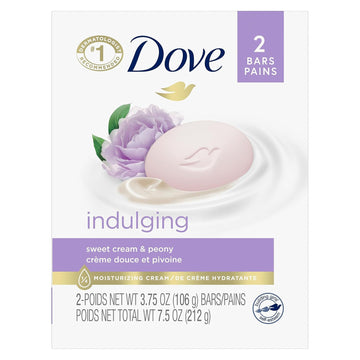 Dove Beauty Bar Gentle Skin Cleanser Indulging Sweet Cream 2 Bars Moisturizing For Gentle Soft Skin Care More Moisturizing Than Bar Soap 3.75 Oz