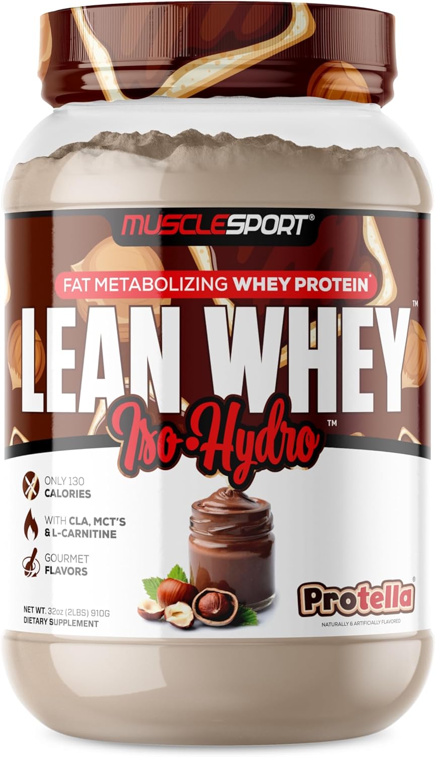 Musclesport Lean Whey Revolution™, Whey Protein Isolate With Hydrolyzed Whey - Low Calorie, Low Carb, Low Fat, Incredible Flavors - 25G Protein Per Scoop (2Lb, Cookies N Cream)