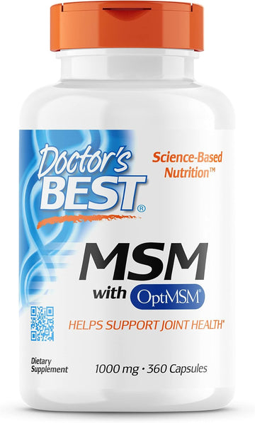 Doctor's Best MSM with OptiMSM, Joint Support, Immune System, Antioxidant and Protein-Building Role, Non-GMO, Gluten Free, 1000 mg, 360 Capsules