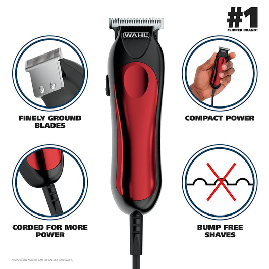 Wahl T-Pro Corded Compact Men'S Beard Trimmer With Diamond Finished T Blade For Bump Free Precision Outlining, Detailing, And Trimming - Model 9307-300