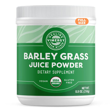 Vimergy Barley Grass Juice Powder – Clean Superfood Formula – Promotes Cardiovascular Health* – Organic, Vegan & Gluten-Free – Regular Size 250G