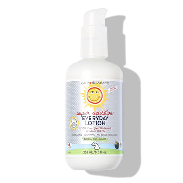 California Baby Super Sensitive Unscented Lotion | 100% Plant-Based Ingredients | Fragrance Free Baby Lotion For Newborn | Hypoallergenic Lotion for Sensitive Skin | 251 mL / 8.5 oz