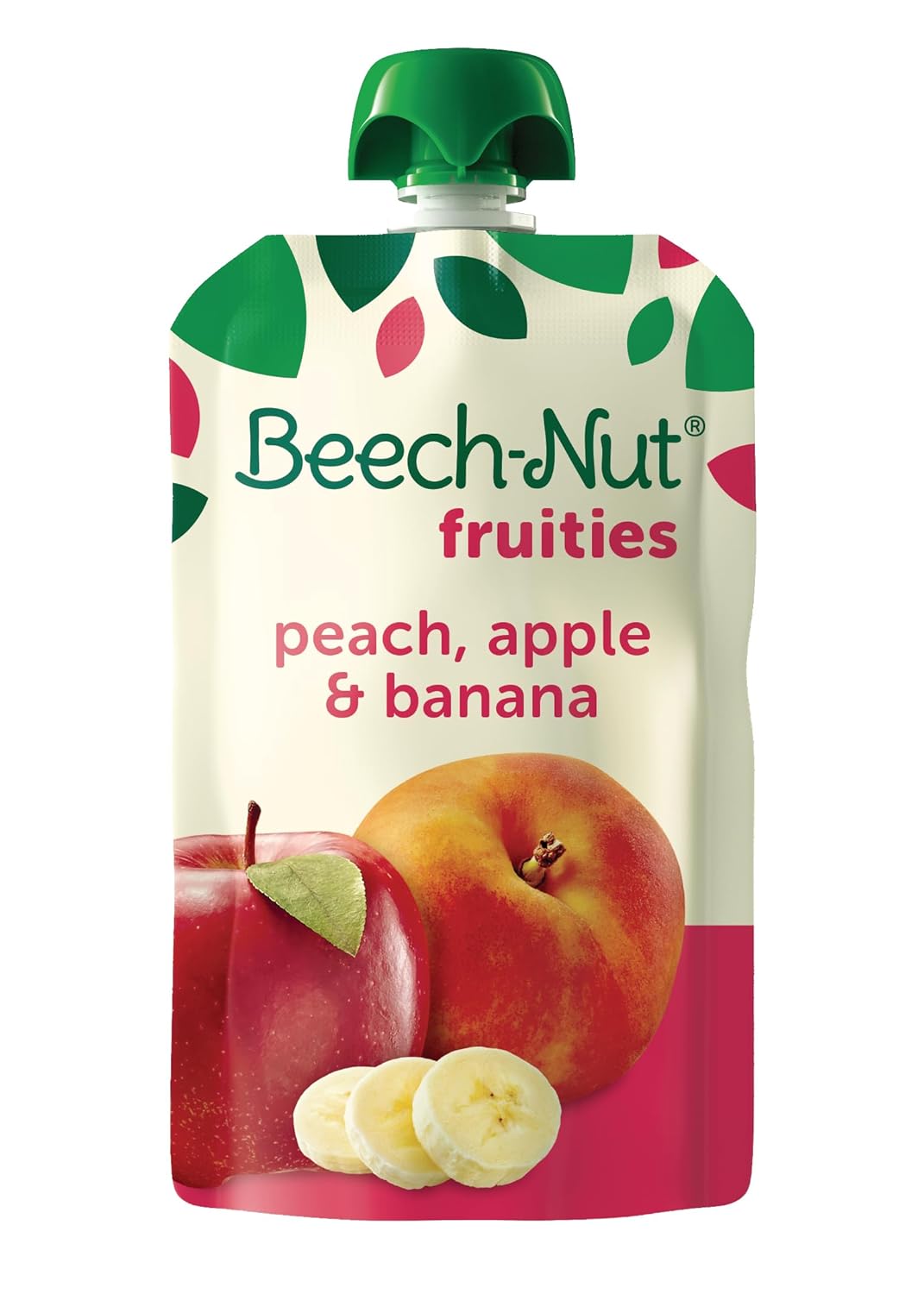 Beech-Nut Baby Food Pouches, Peach Apple Banana Fruit Puree Baby & Toddler Food, 3.5 Oz (12 Pack)