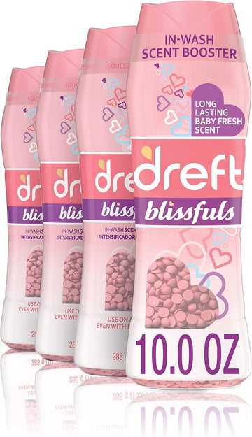 Dreft Blissfuls Laundry Scent Booster Beads For Washer, Baby Fresh, 10 Oz , 4 Count