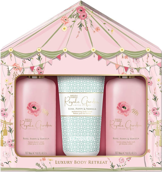 Baylis & Harding Royale Garden Rose, Poppy & Vanilla Luxury Wash Bag Gift Set (Pack Of 1) - Vegan Friendly