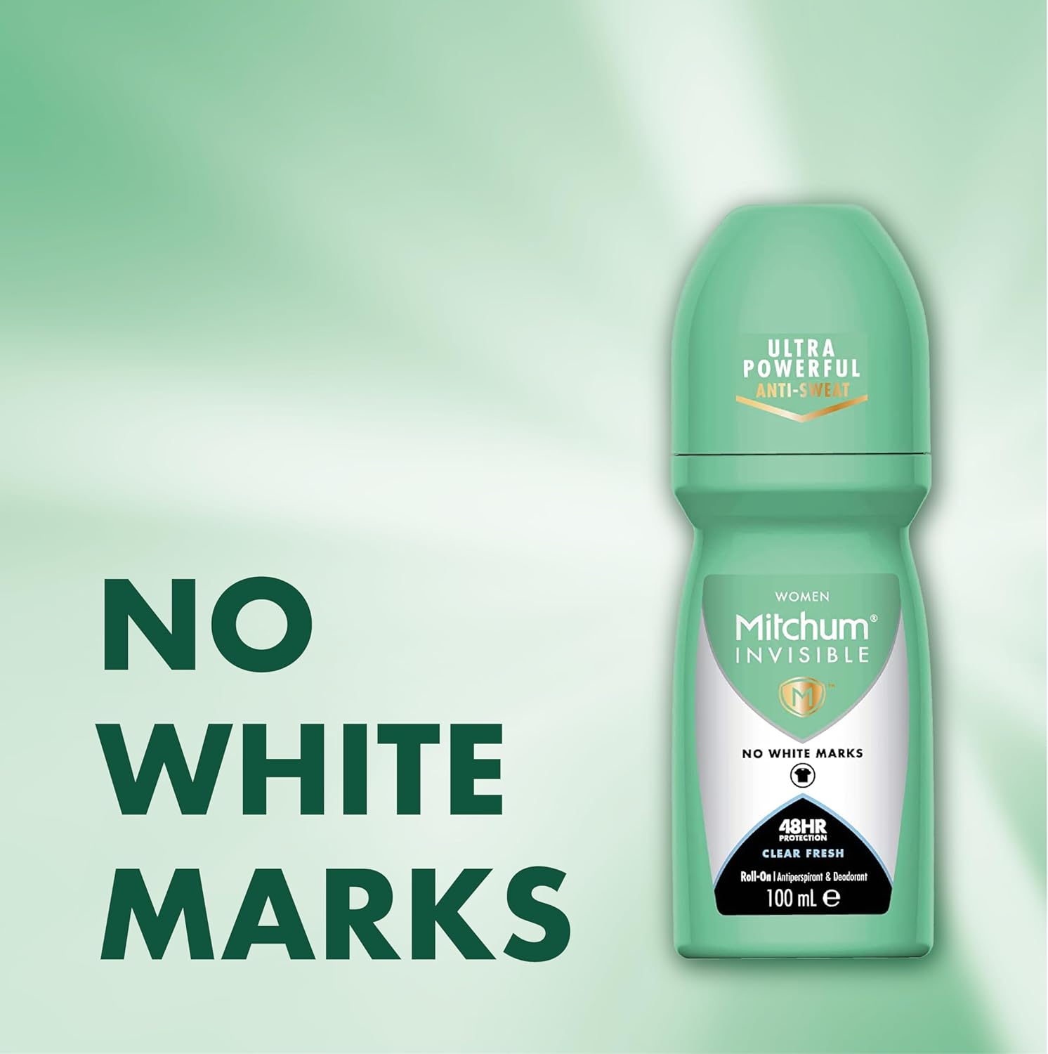 Mitchum Invisible Women 48Hr Protection Roll On Deodorant & Anti-Perspirant, No White Marks, Alcohol Free, Clear Fresh (Pack Of 2)