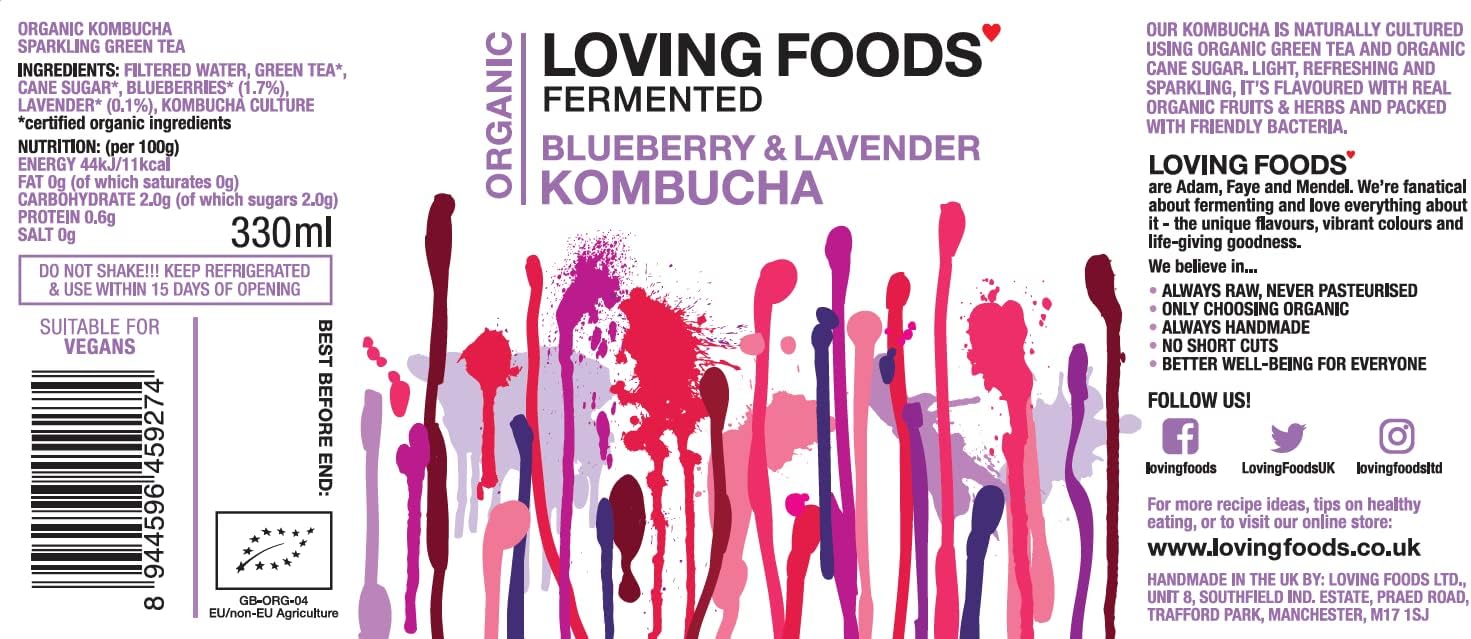 Loving Foods Award Winning *Organic & Made In The Uk* Kombucha & Jun-Kombucha Mixed Case (330Ml) Raw, Unpasteurised & Bursting With Beneficial Live Bacteria (12 X Bottles)