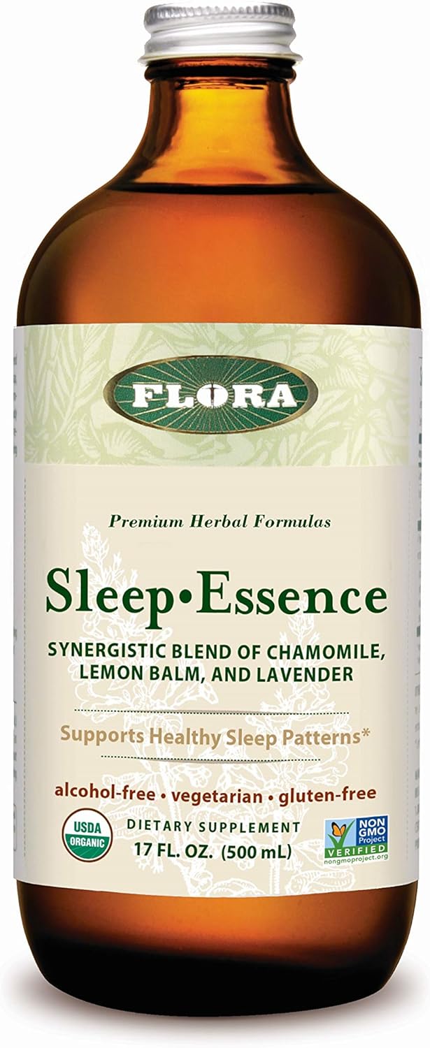 Flora Sleep Essence 17 Oz - Synergistic Supplement Blend Of Chammoile, Lemon Balm And Lavender - Herbal Tonic - Organic, Non Gmo, Vegan