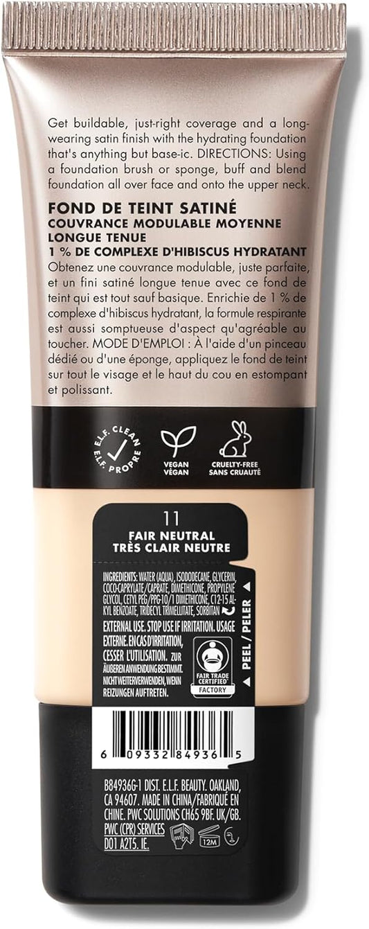 E.L.F. Soft Glam Foundation, Medium Coverage, Long-Lasting & Buildable Foundation For A Smooth, Satin Finish, Vegan & Cruelty-Free, 60 Rich Cool
