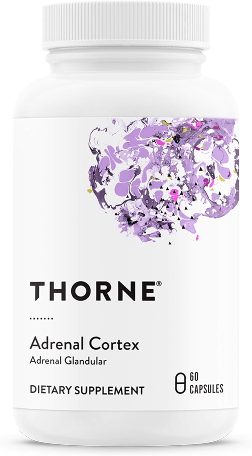 Thorne Adrenal Cortex - Bovine Adrenal Cortex Supplement For Cortisol Management - Support Healthy Adrenal Gland Function, Immune System, Stress Management, Fatigue, And Metabolism - 60 Capsules