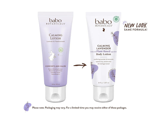 Babo Botanicals Calming Lavender Body Lotion - Relaxing Chamomile & Lavender - Vegan- For All Ages- Scented With Lavender Fragrance