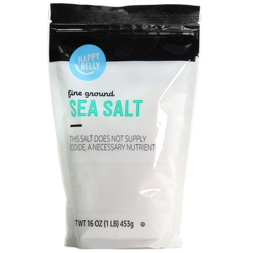 Amazon Brand - Happy Belly, Sea Salt, Fine Ground, 1 pound (Pack of 1)