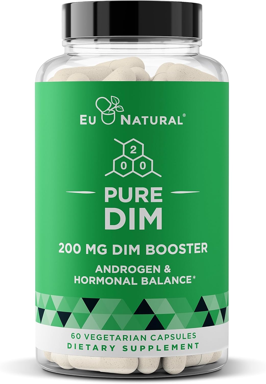 Dim Supplement Pure 200 Mg For Women Or Men – Estrogen Hormone Balance Supplement For Energy, Fatigue, Stress, Menopause, Hot Flashes – Enhanced Bioavailability Bioperine – 60 Vegan Soft Capsules