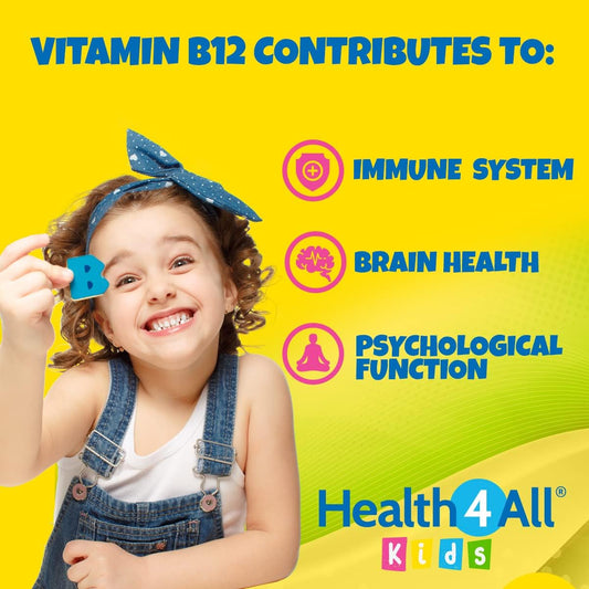 Kids Vitamin B12 2.5Mcg Sublingual 90 Tablets (V) Vegan Methylcobalamin Chewable Tablets For Children. Orange Flavoured. Made In The Uk By Health4All