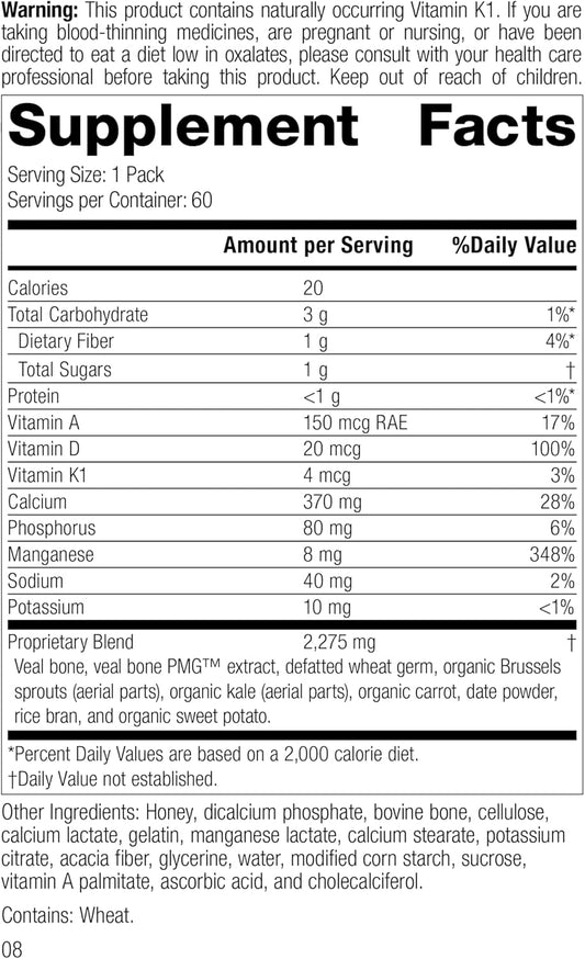 Standard Process Bone Health Daily Fundamentals - Supports Bone Strength With Vitamin D, Vitamin A, Potassium, Manganese, Vitamin K1, Phosphorus - 60 Pack