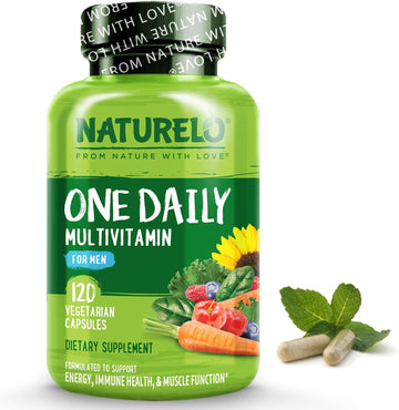 Naturelo Mens Multivitamins - One Daily Multivitamin For Men With Vitamins, Minerals & Organic Whole Foods, Boost Energy & Health, Non-Gmo, 120 Vegetarian Capsules