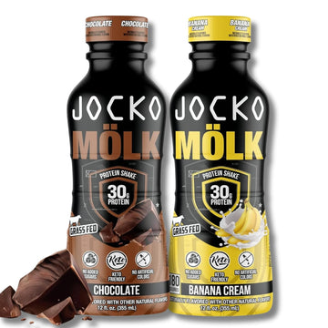 Jocko Mölk Rtd Protein Shakes Bundle - Chocolate & Banana Cream (24 Pack Total)