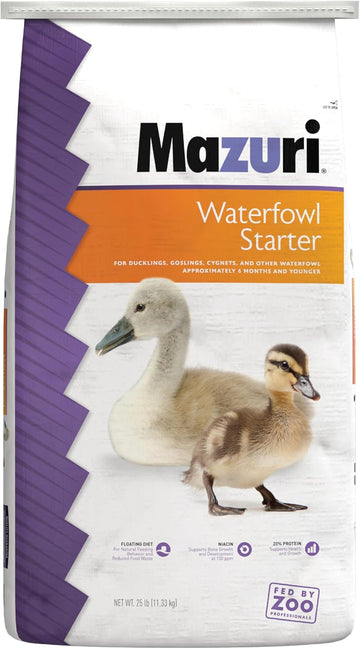 Mazuri | Nutritionally Complete Waterfowl Starter Food | 25 Pound (25 Lb.) Bag