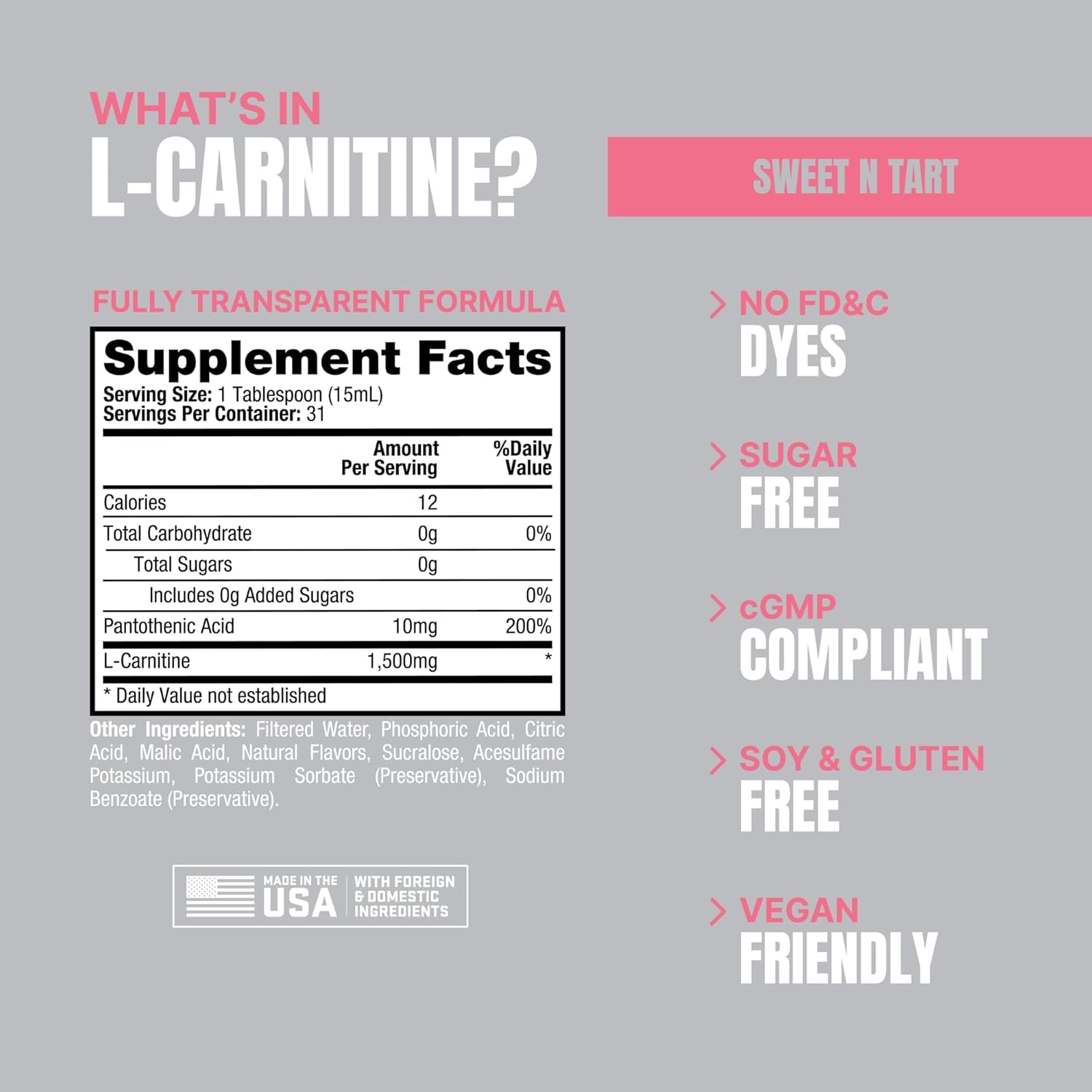 PROSUPPS L-Carnitine 1500 Stimulant Free Liquid Shots for Men and Women - Energizer Workout Drink for Performance and Muscle Recovery (31 Servings, Sweet-N-Tart) : Health & Household