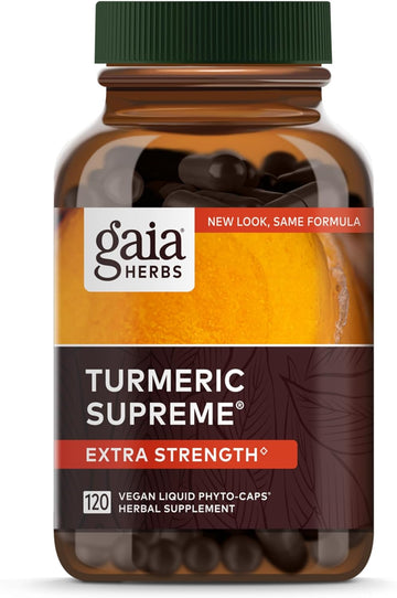 Gaia Herbs Turmeric Supreme Extra Strength - Helps Reduce Occasional Swelling From Normal Wear & Tear - With Turmeric Curcumin & Black Pepper-120 Vegan Liquid Phyto-Capsules(Up To 120-Day Supply)