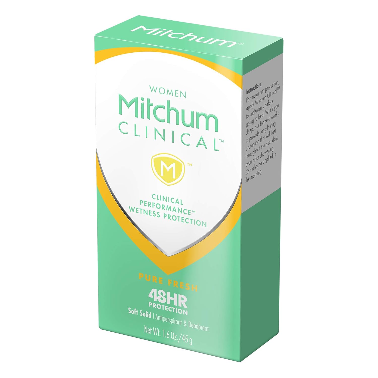 Mitchum Women's Deodorant by Mitchum, Clinical, Soft, Solid Antiperspirant Deodorant, Pure Fresh, 1.6 Oz (Pack of 1) : Beauty & Personal Care