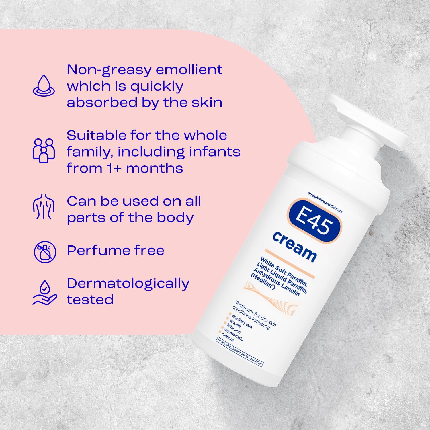 E45 Cream 500 g – E45 Cream for Dry, Irritated Skin – Moisturiser to Soothe Dry & Sensitive Skin - Dermatologically Tested Eczema Dermatitis Cream – Non-Greasy Body Face Hand Cream – Clinically Proven : Amazon.co.uk: Books