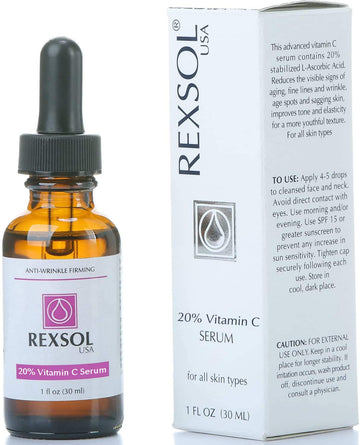 Rexsol 20% Vitamin C Serum Anti-Wrinkle Firming | Dark Circle & Sun Damage Corrector