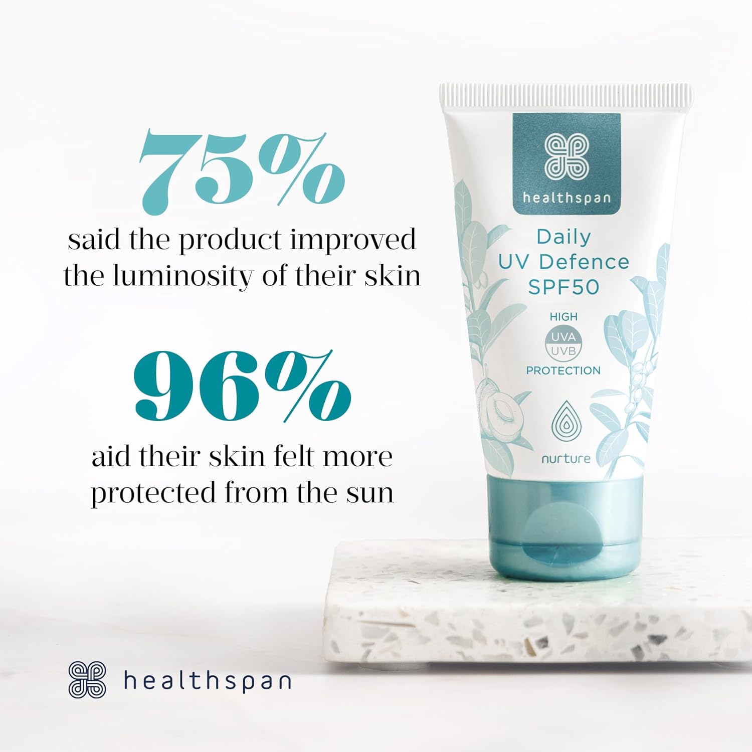 Healthspan Daily Uv Defence Spf50 | High UVA and UVB sun protection | Lightweight face cream with SPF50 | Helps to reduce the appearance of wrinkles | Added Superox-C™ vitamin C : Amazon.co.uk: Beauty