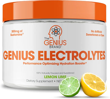 Genius Electrolytes Powder Drink Mix, Lemon Lime, 30 Servings - Natura