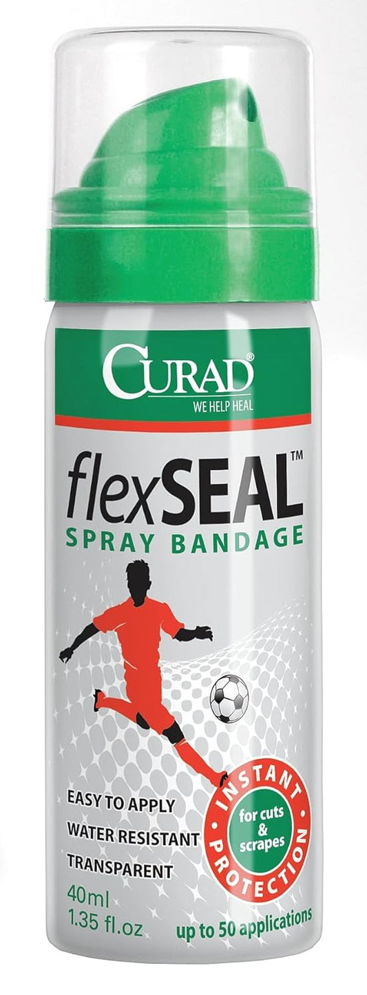 CURAD Flex Seal Spray Bandage, Water Resistant, Transparent, Ideal for Cuts and Scrapes, Quick Wound Care Solution, 40 mL, Pack of 24 : Health & Household