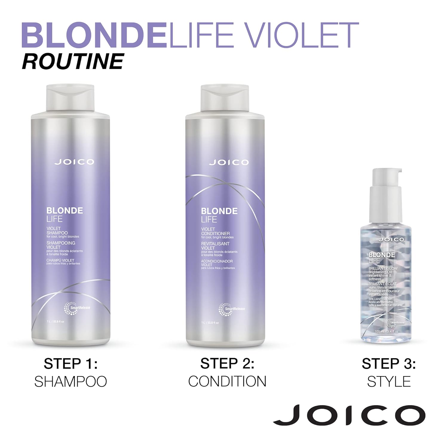 Blonde Life Violet Conditioner | For Cool & Bright Blonde Hair | Neutralize Brassy Tones | Banish Yellow Tones | Boost Shine | Sulfate Free | With Monoi & Tamanu Oil | 33.8 Fl Oz | With Pump : Beauty & Personal Care