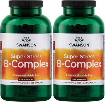 Swanson Super Stress B-Complex - Vitamin Supplement For Relaxation & Healthy Metabolism - Formula For Healthy Energy Levels - (240 Capsules) 2 Pack