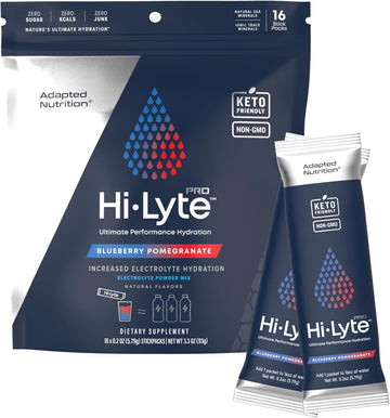 Hi-Lyte Pro Hydration Packets - 16 Individual Drink Packets | Blueberry Pomegranate | Flavored Electrolyte Packets | Sugar-Free, Zero Carb, Zero Calorie